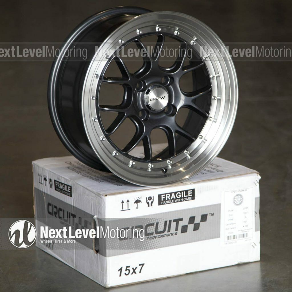 (1) Circuit Performance CP27 15x7 4-100 +35 Gun Metal Wheel Fit Mazda Miata MX-5