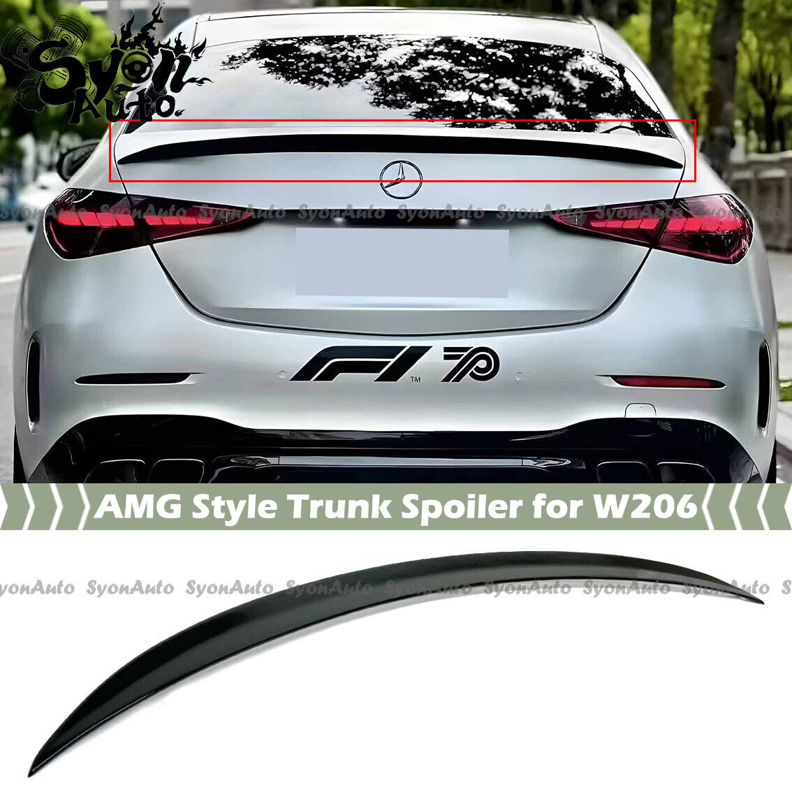 FIT 2022-24 MERCEDES BENZ W206 C CLASS C300 C43 C63 AMG STYLE TRUNK SPOILER WING