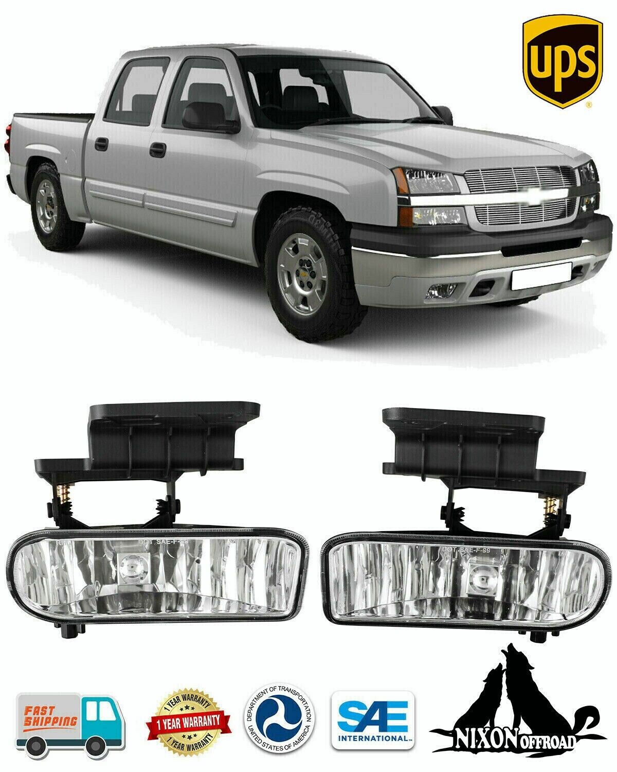 for 2000-2006 Chevy Silverado Tahoe Suburban Fog Lights Driving Bumper Lamp Pair