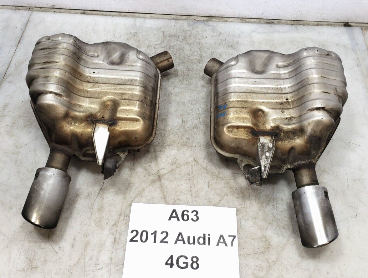 ✅ 2012-2015 OEM Audi A6 A7 4G8 3.0L Rear Left Right Exhaust Muffler w/ Tips