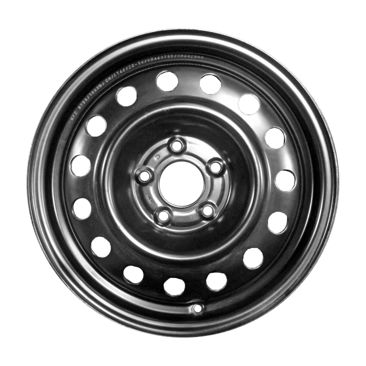 74681 New Replacement 16x6.5 Black Steel Wheel Fits 2014-2017 Kia Rondo