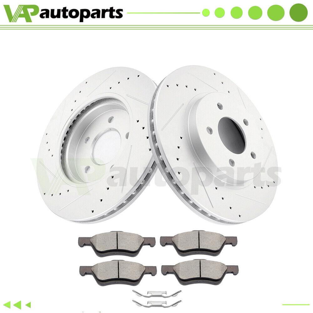 Front Brake Rotors and Ceramic Pads For Ford Escape Mazda Tribute Drilled 296mm