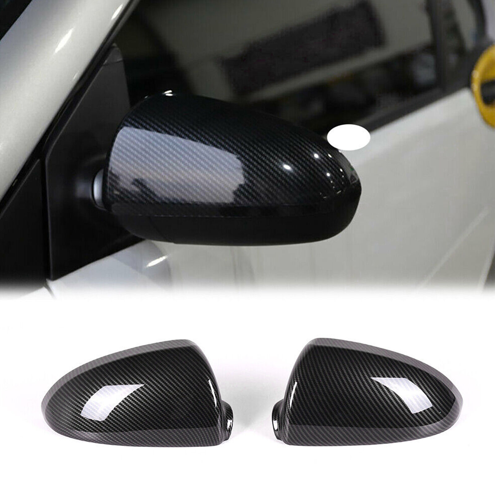 Carbon Pattern Exterior Door Handle Cover Trim Fit For Smart Fortwo 451 2009-15