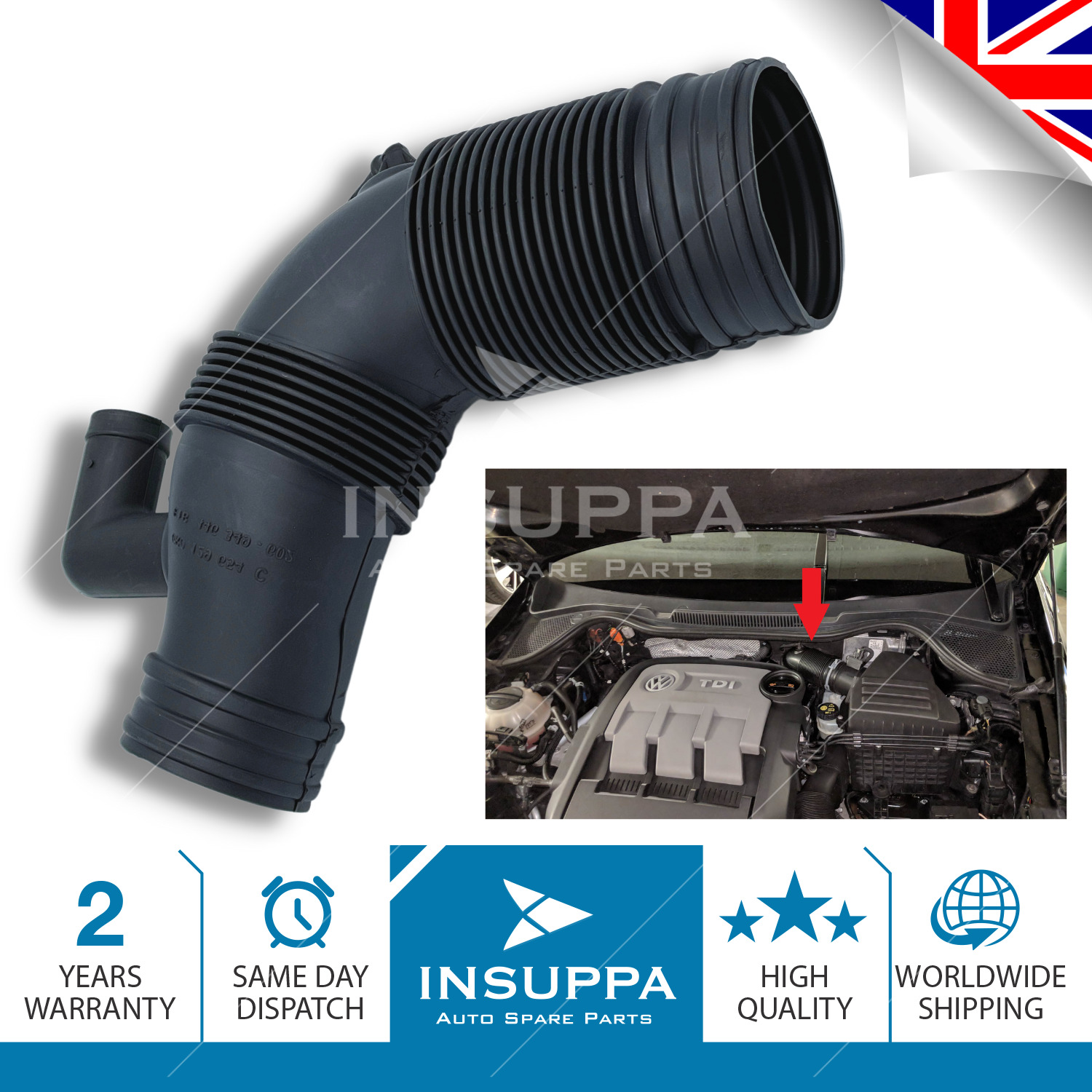Air Filter Intake Hose Pipe For Seat Ibiza Mk5 Skoda Fabia Mk2 Roomster Rapid