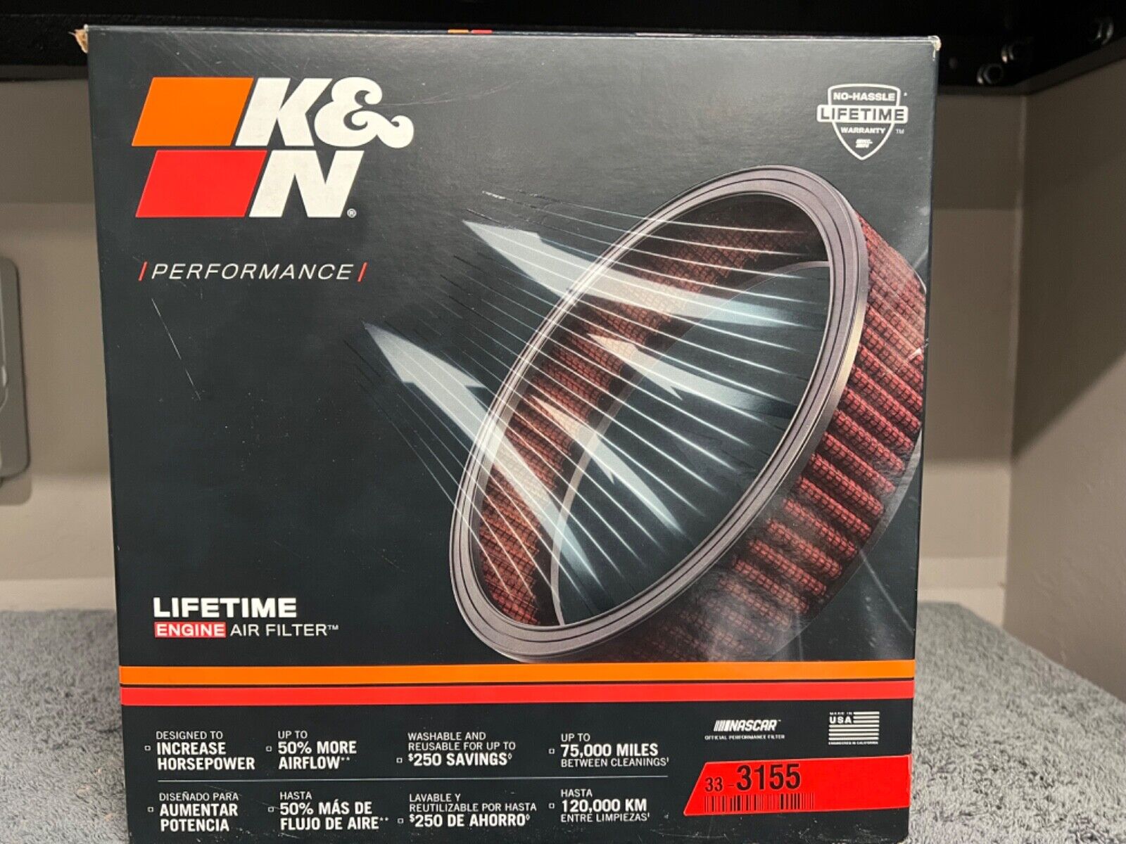 K&N Fit 2018-2023 BMW M550i 4.4L V8 Replacement Air Filter (2 Per Box)