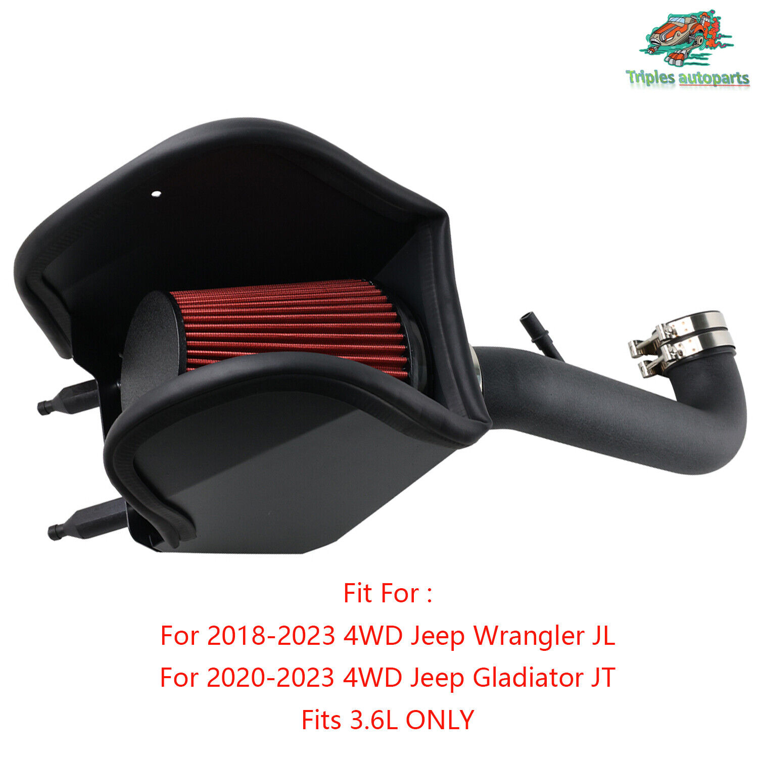 For 20-23 Gladiator 18-23 Jeep Wrangler JL 3.6L Cold Air Intake W/ Filter 10479