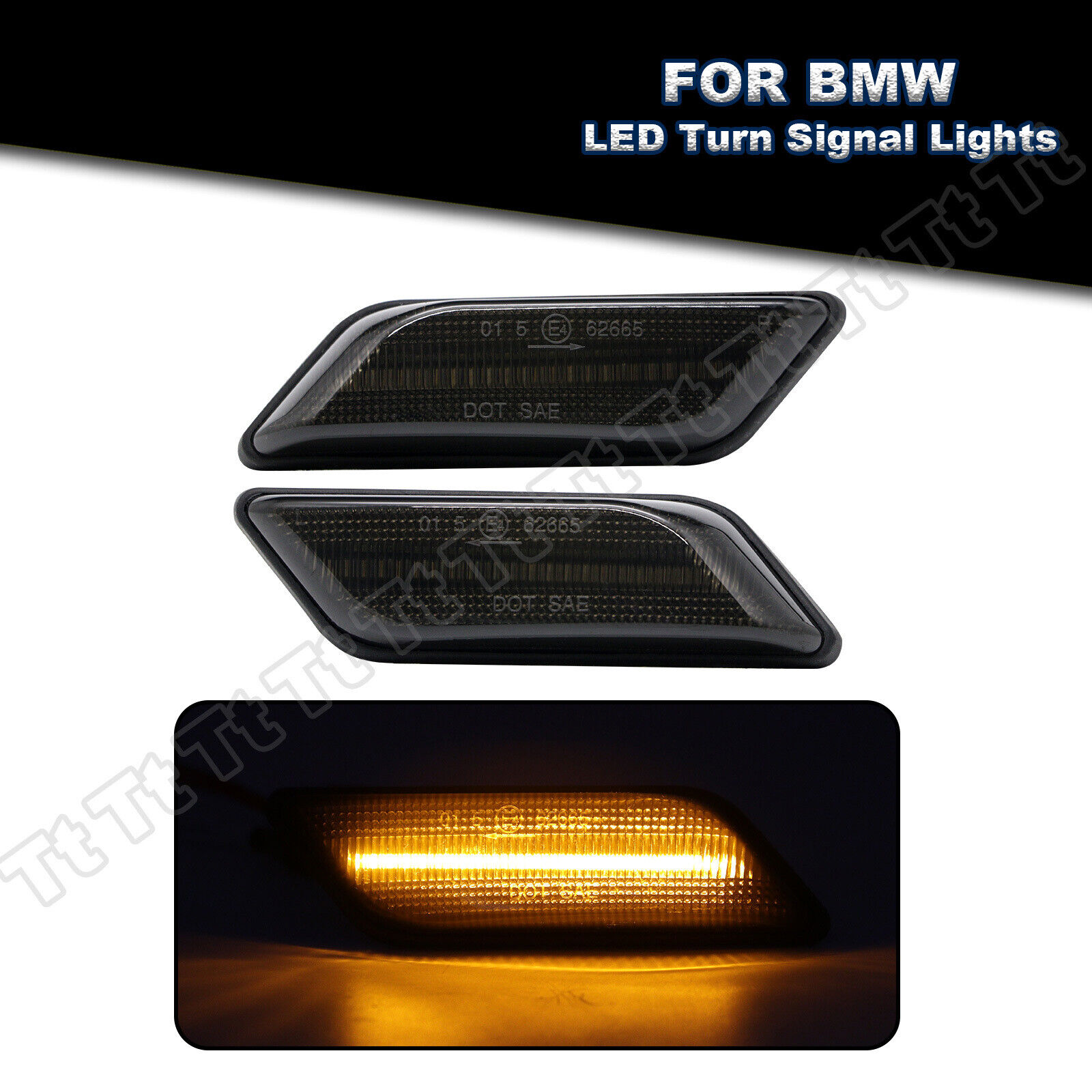 For 1996-2002 BMW Z3 M Coupe Roadster LED Front Fender Side Marker Lights Smoked