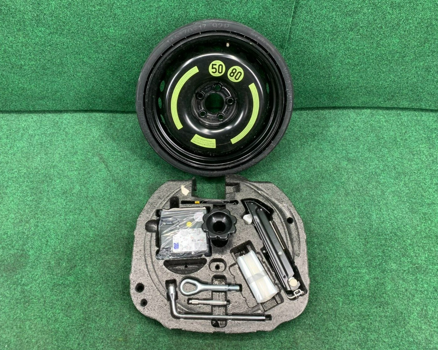 🛑 12-20 Mercedes R172 SLK250 Donut Spare Tire Wheel Rim Jack Kit 4.5Bx17 OEM