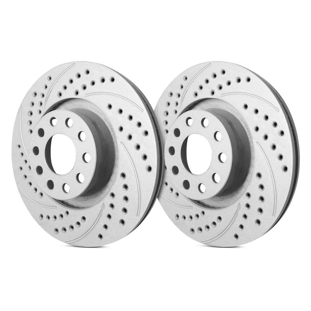 For Honda Odyssey 18-20 Double Drilled & Slotted 1-Piece Rear Brake Rotors