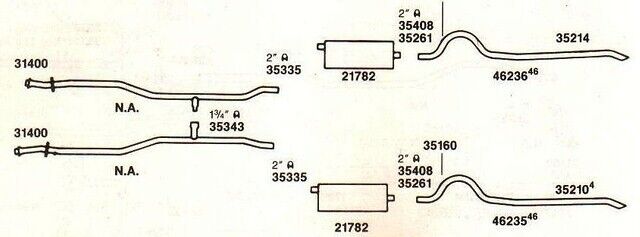 1965 1966 FORD GALAXIE 427 ENGINES ONLY DUAL EXHAUST SYSTEM, STAINLESS