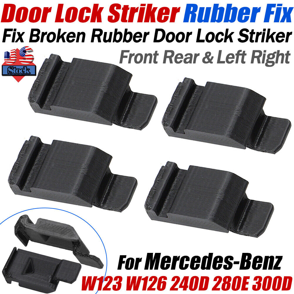 For Mercedes W123 W126 240D 280E 300D Door Lock Striker Rubber Fix LR Front Rear