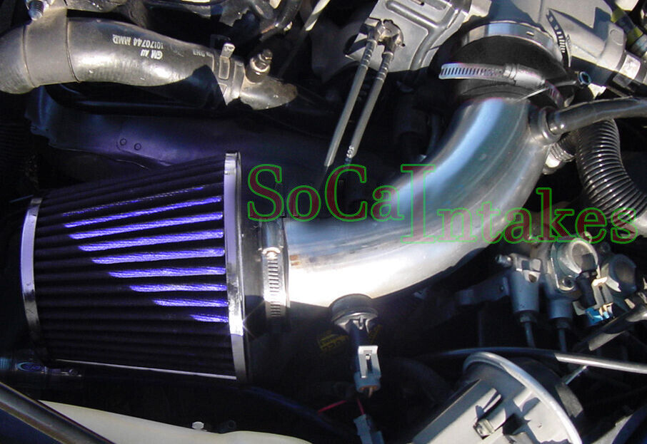 Black Blue Air Intake Kit & Filter For 90-93 Oldsmoible Cutlass Supreme 3.1L V6