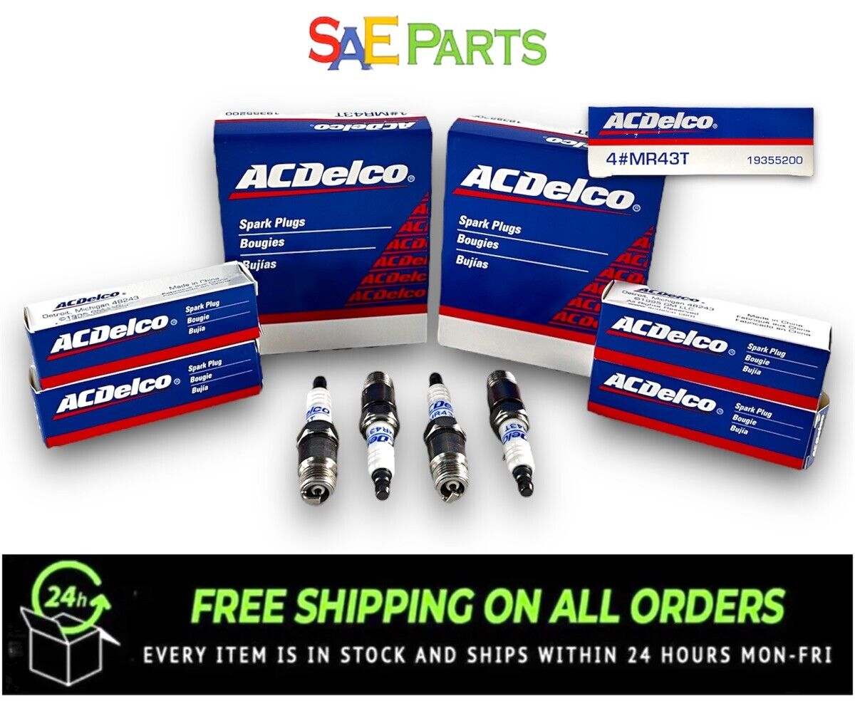 NEW OEM ACDelco MR43T Copper Spark Plug (Pack Of 8) In ACDelco Box (19355200)