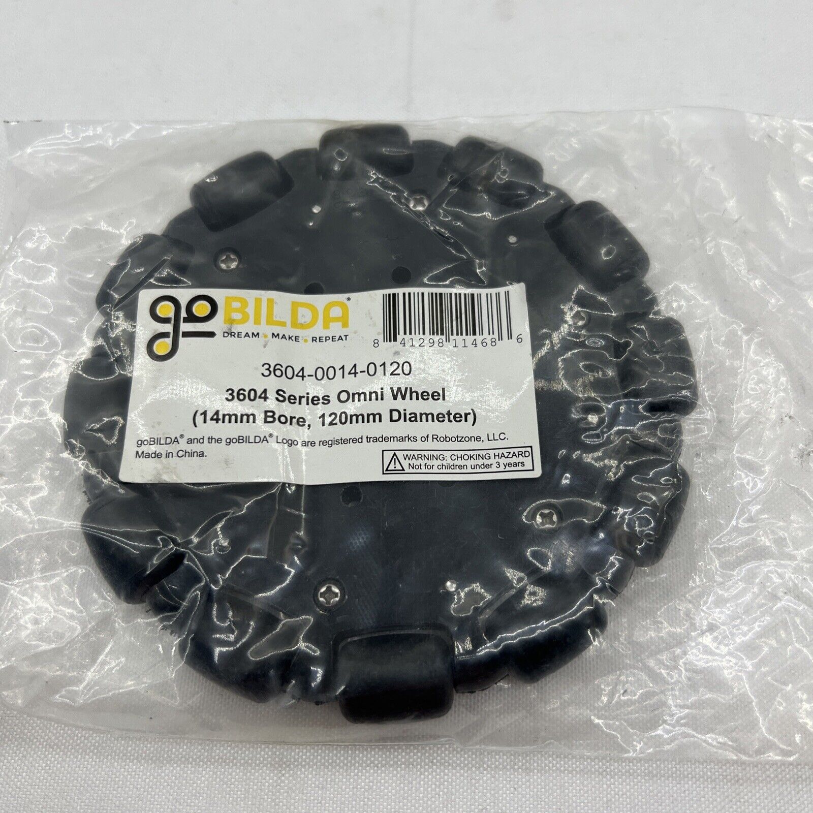 go BILDA 3604 Series Omni Wheel (14mm Bore, 120mm Diameter)