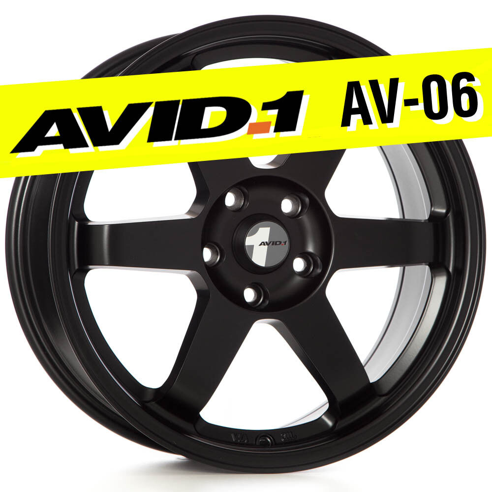 AVID.1 AV-06 18x8 Flat Black 5x114.3 +35 Wheel TE37 fits RX8 TSX RSX Civic