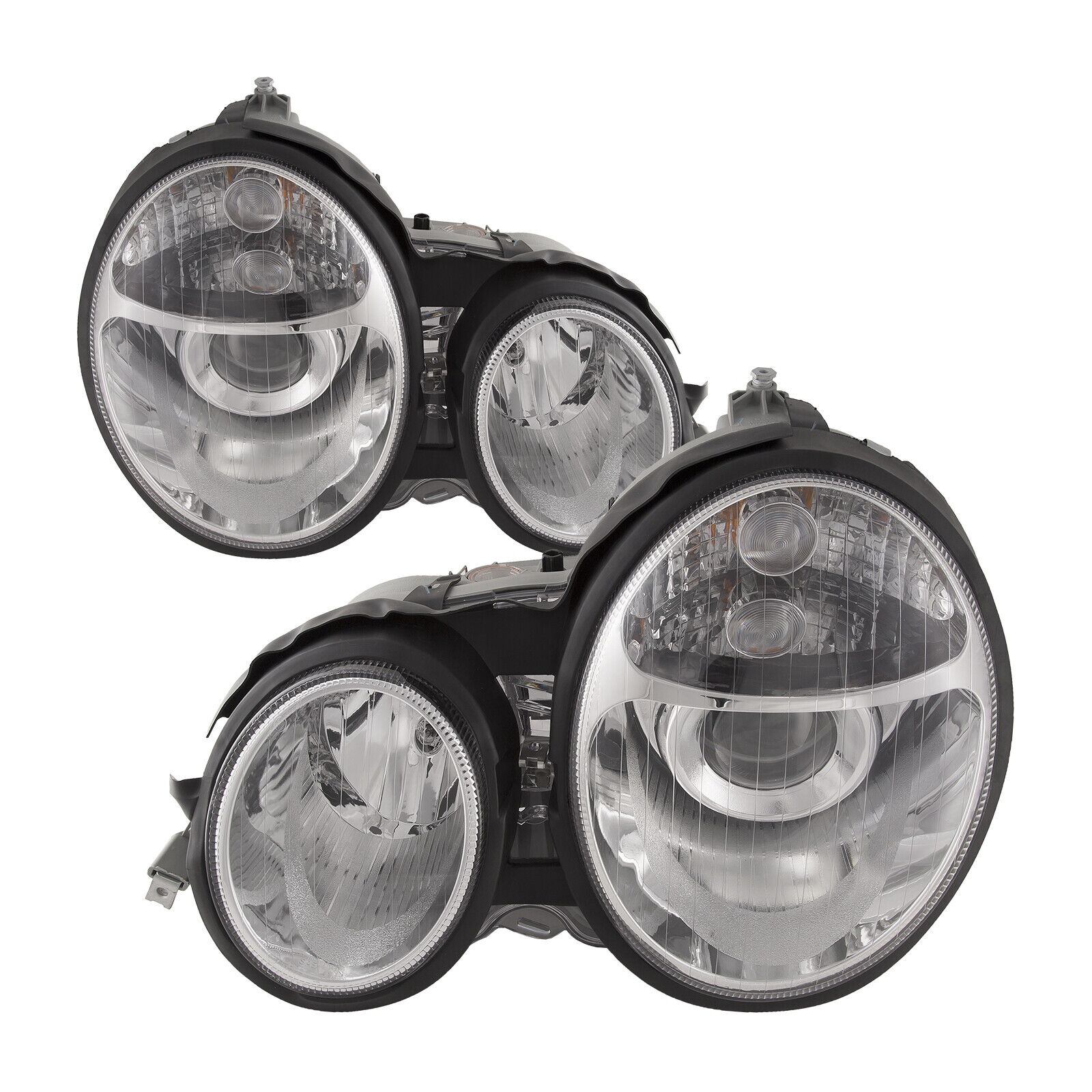 Headlights Fits 96-99 Mercedes Benz E Class Halogen Projector Headlamp Assembly