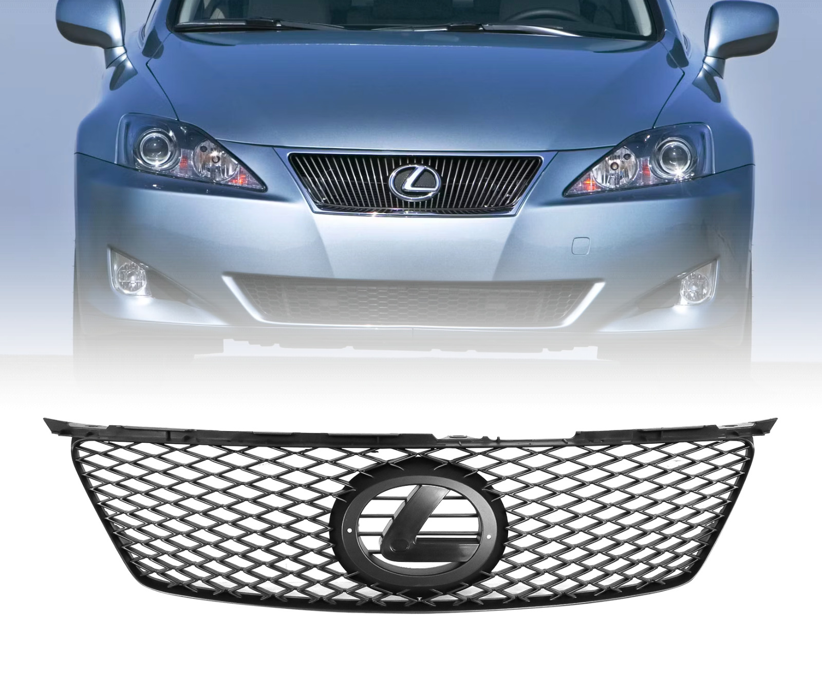 For 2006-2008 Lexus IS250/350 ISF IS-F Style Front Bumper Hood Grille Mesh Black