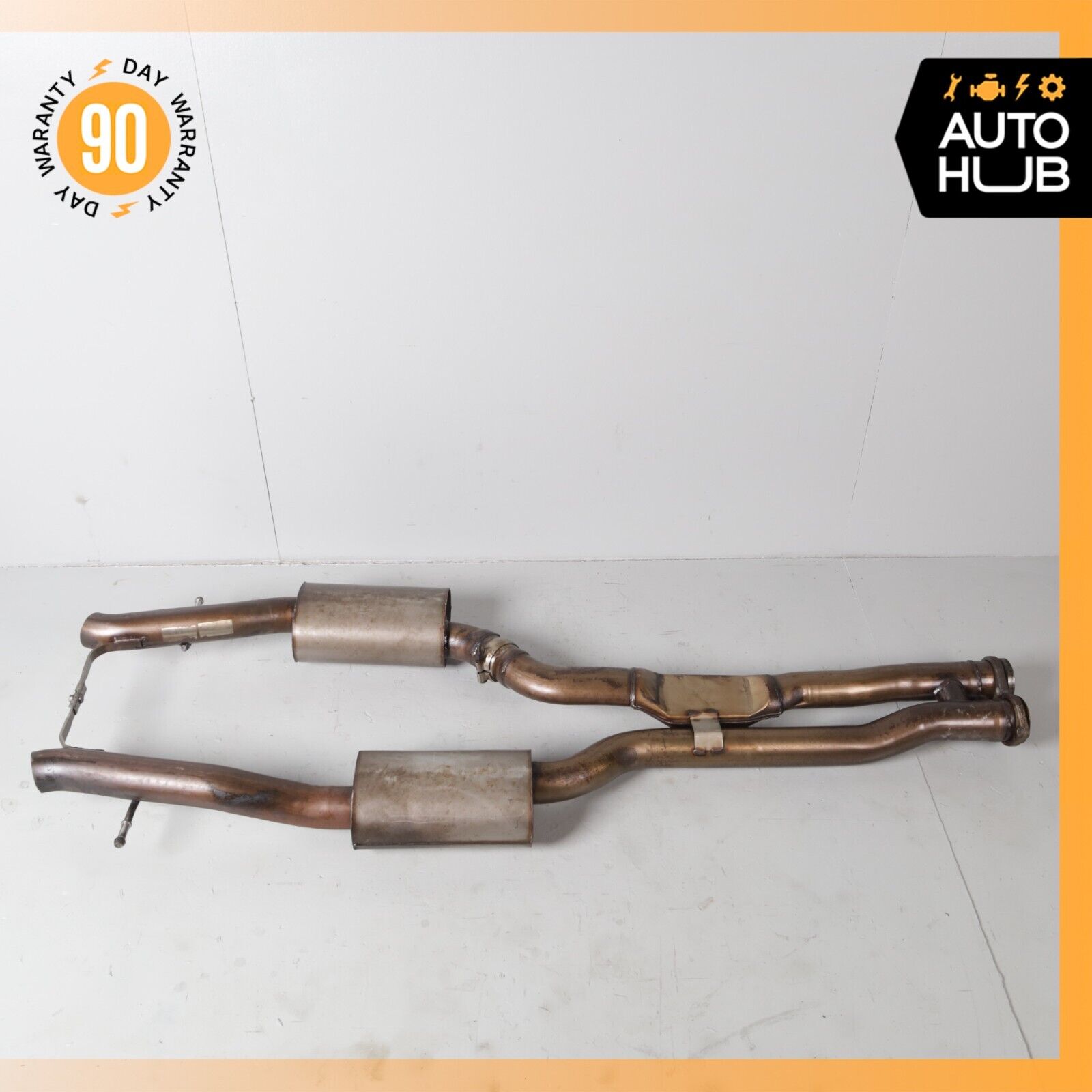 03-06 Mercedes W220 S55 AMG Exhaust Pipes Central Resonator Mid Silencer Set OEM
