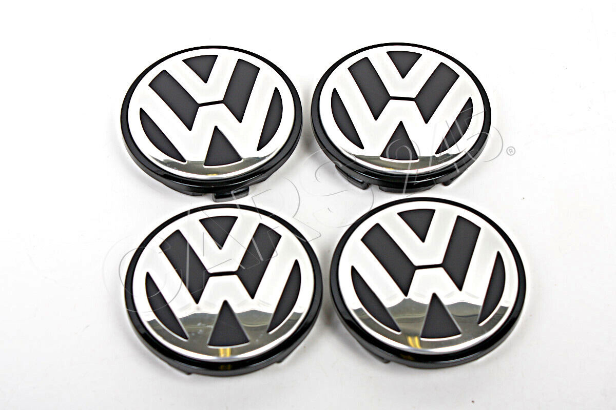 Genuine VW Beetle Passat Jetta Touareg 04-15 Wheel Center Hub Caps Covers 4x SET
