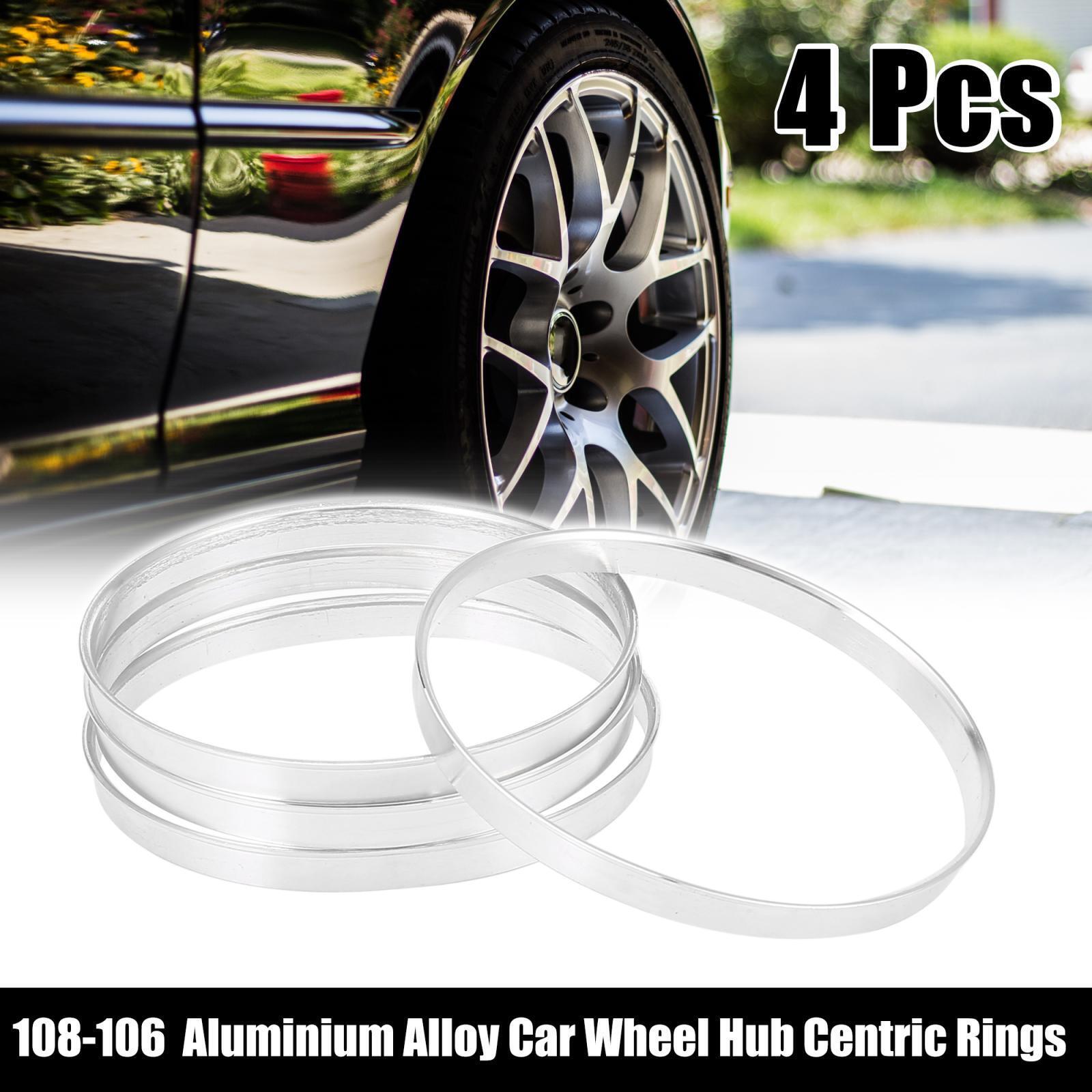 4pcs 108mm to 106mm Aluminium Alloy Car Hub Centric Rings Wheel Bore Spacer