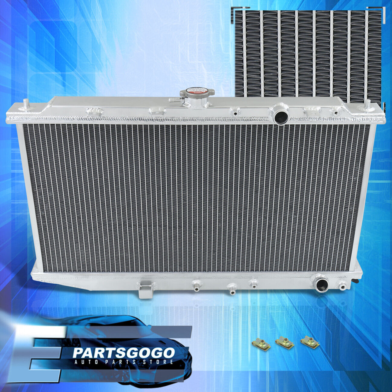 For 88-91 Honda Civic CRX EF 1.5L M/T 2-Row Dual Core Cooling Aluminum Radiator
