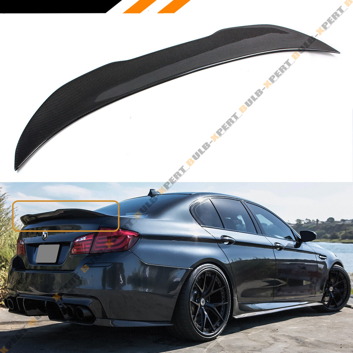 FOR 2011-17 BMW F10 5 Series & M5 Carbon Fiber High Kick Big Trunk Spoiler Wing