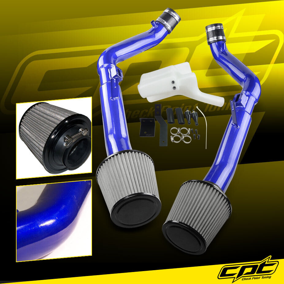 For 08-13 G37 2dr/4dr 3.7L V6 Blue Cold Air Intake + Stainless Steel Air Filter