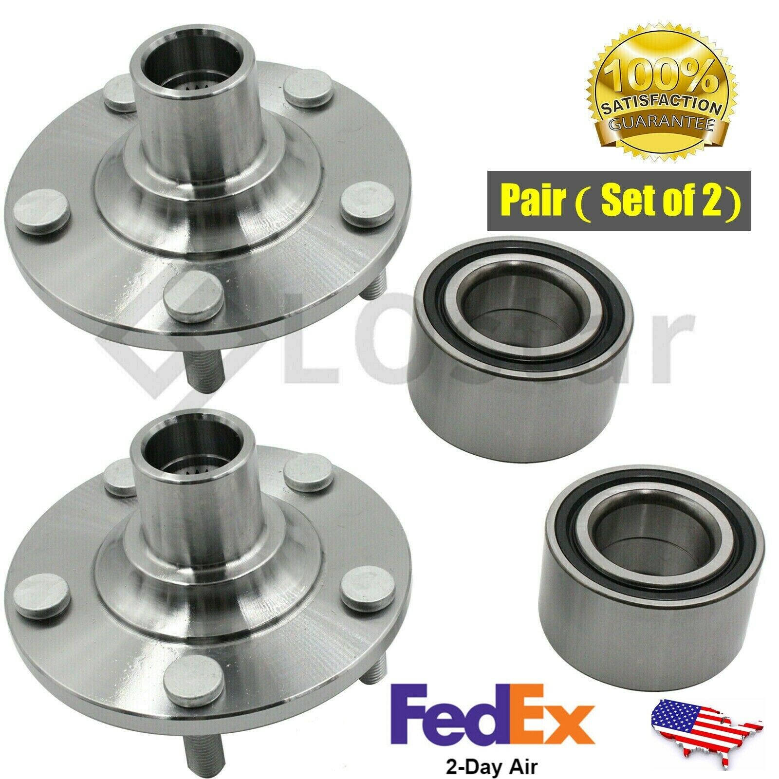 Pair (2) Front Wheel Hub & Bearing Assembly Fits MAZDA PROTEGE 01-03 / PROTEGE5 