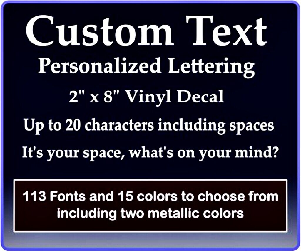 Custom Text Vinyl Decal Personalized Lettering Window Laptop Yeti Cup Sticker 