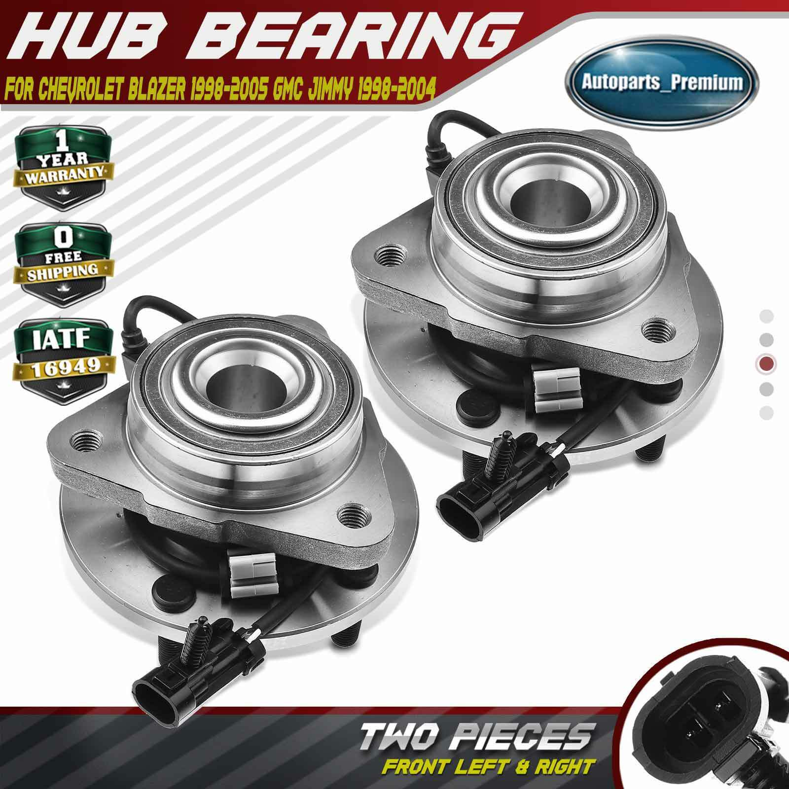 2x Front Wheel Hub & Bearing Assembly for Chevy Blazer 98-05 GMC Jimmy 98-04 RWD