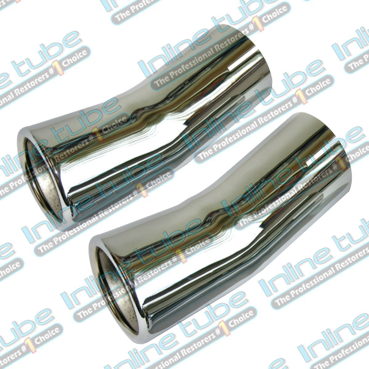 69 Gto Lemans Judge Exhaust Tail Pipe Hanger Chrome Extension Tips Pair 2 1/4