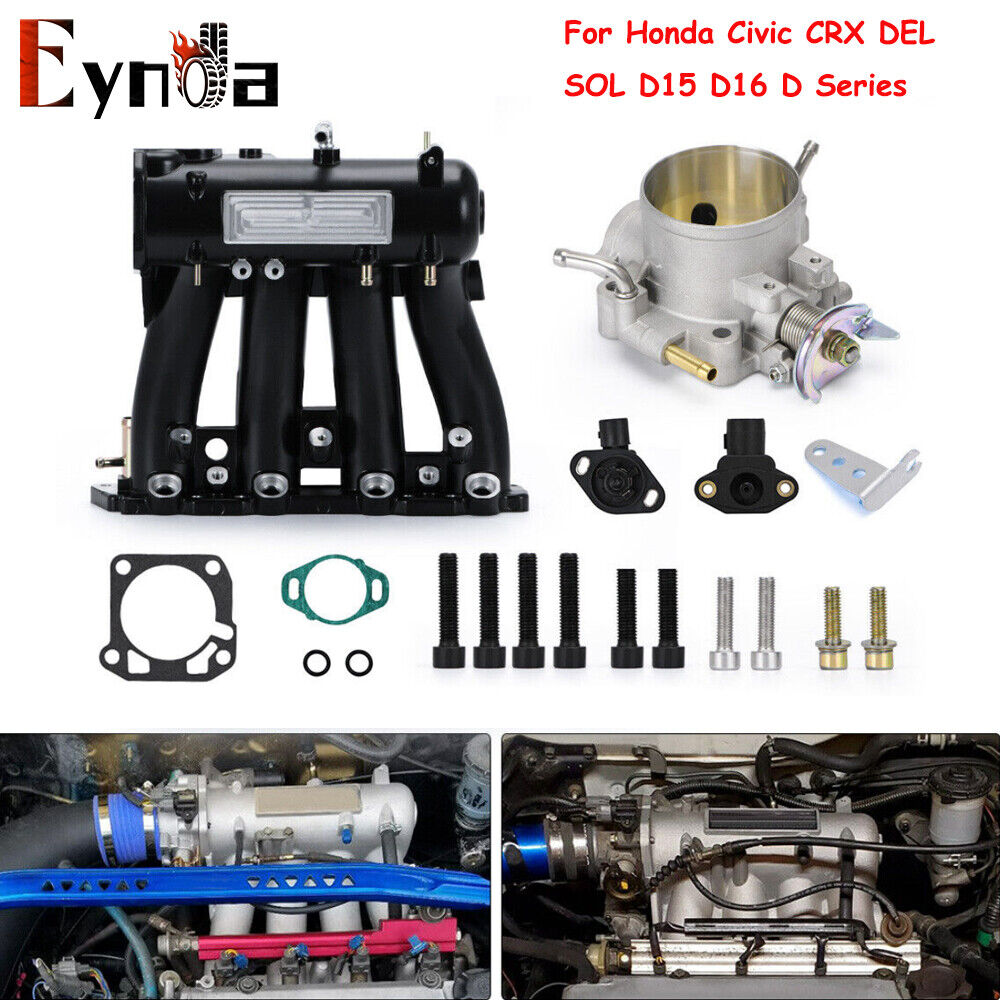 Intake Manifold+Throttle Body For 88-00 Honda Civic CRX Del Sol D15 D16 D Series