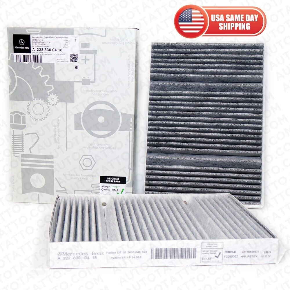 2x Mercedes Benz W222 S450 S550 S560 S63 S-Class Cabin Air Filter OEM 2228300318