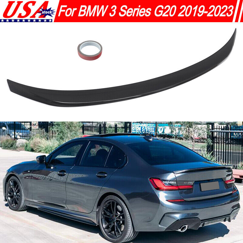 For 2019-2023 BMW 3 Series G20 330i M340i Gloss Black MP Style Trunk Spoiler Lip
