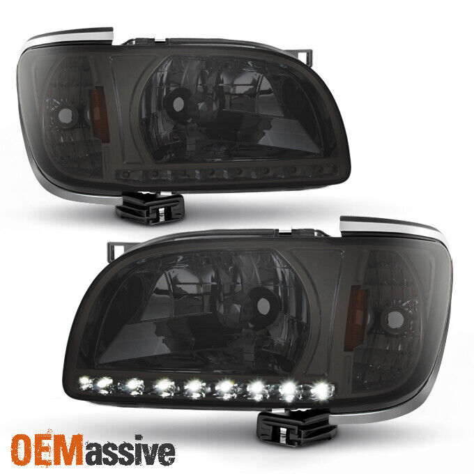 Fits 2001-2004 Toyota Tacoma Replacement Smoked LED 1PC Headlights w/Corner Lamp
