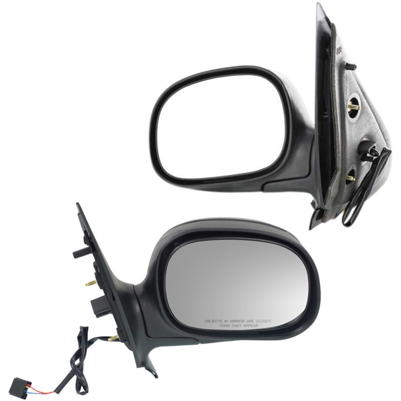 Folding Power Gloss Black Mirrors Pair Set For Ford Expedition Pickup Truck