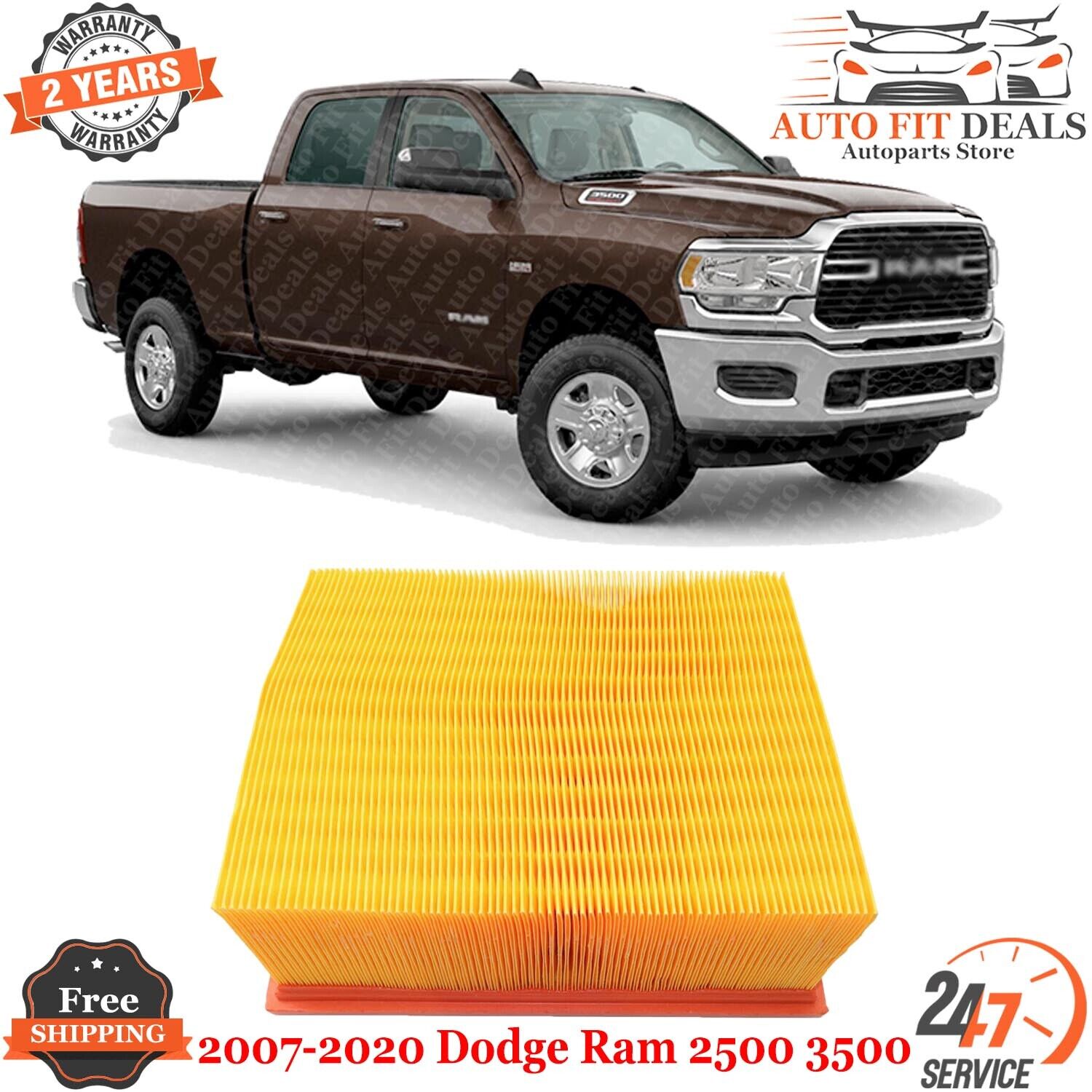 Air Filter For 2007-2017 Dodge Ram Truck 2500 3500 6 Cyl 6.7L Diesel Engine