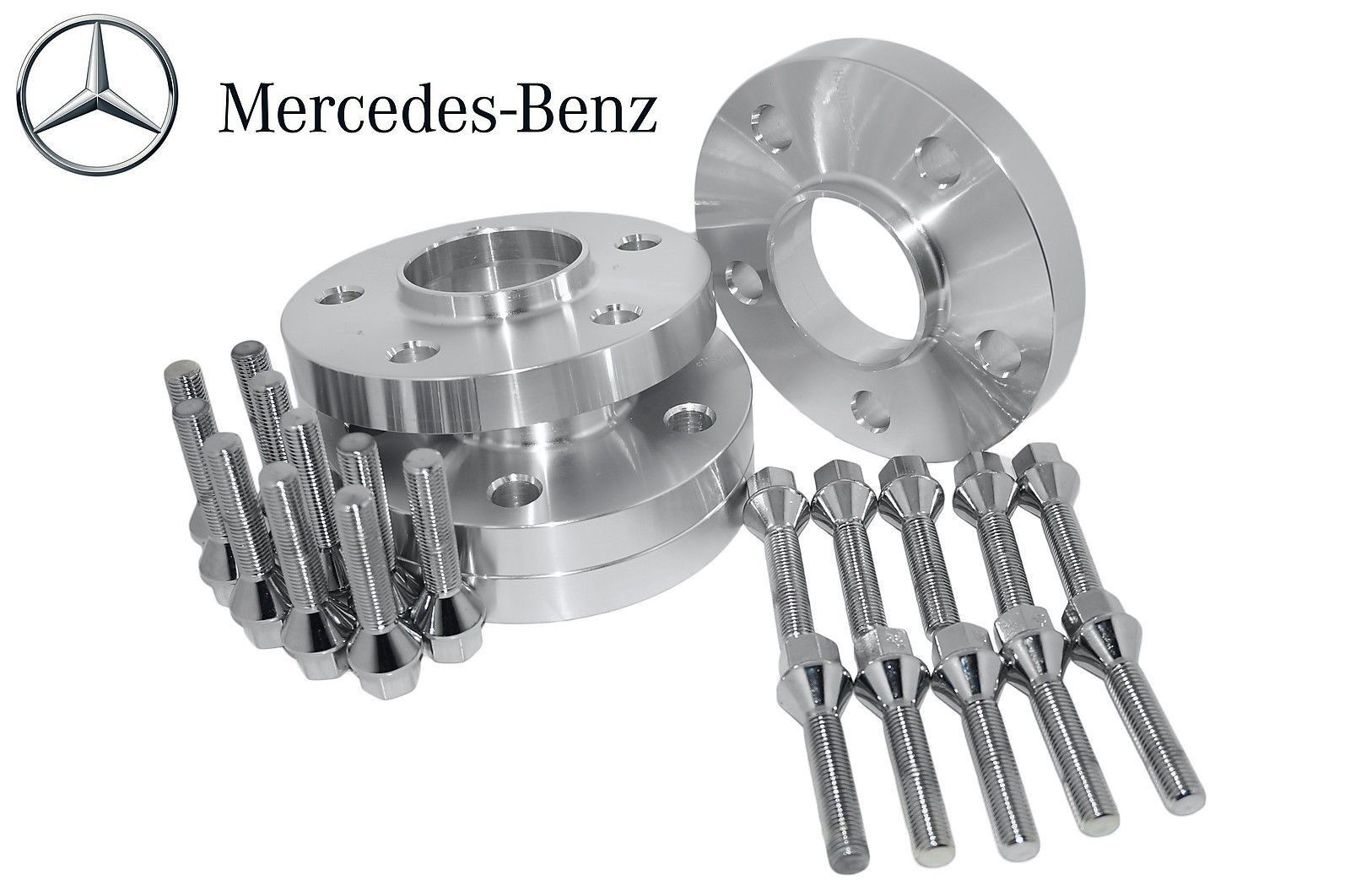Complete Set 15mm Thick Mercedes Benz Hub Centric Wheel Spacers W/ Lug Bolts