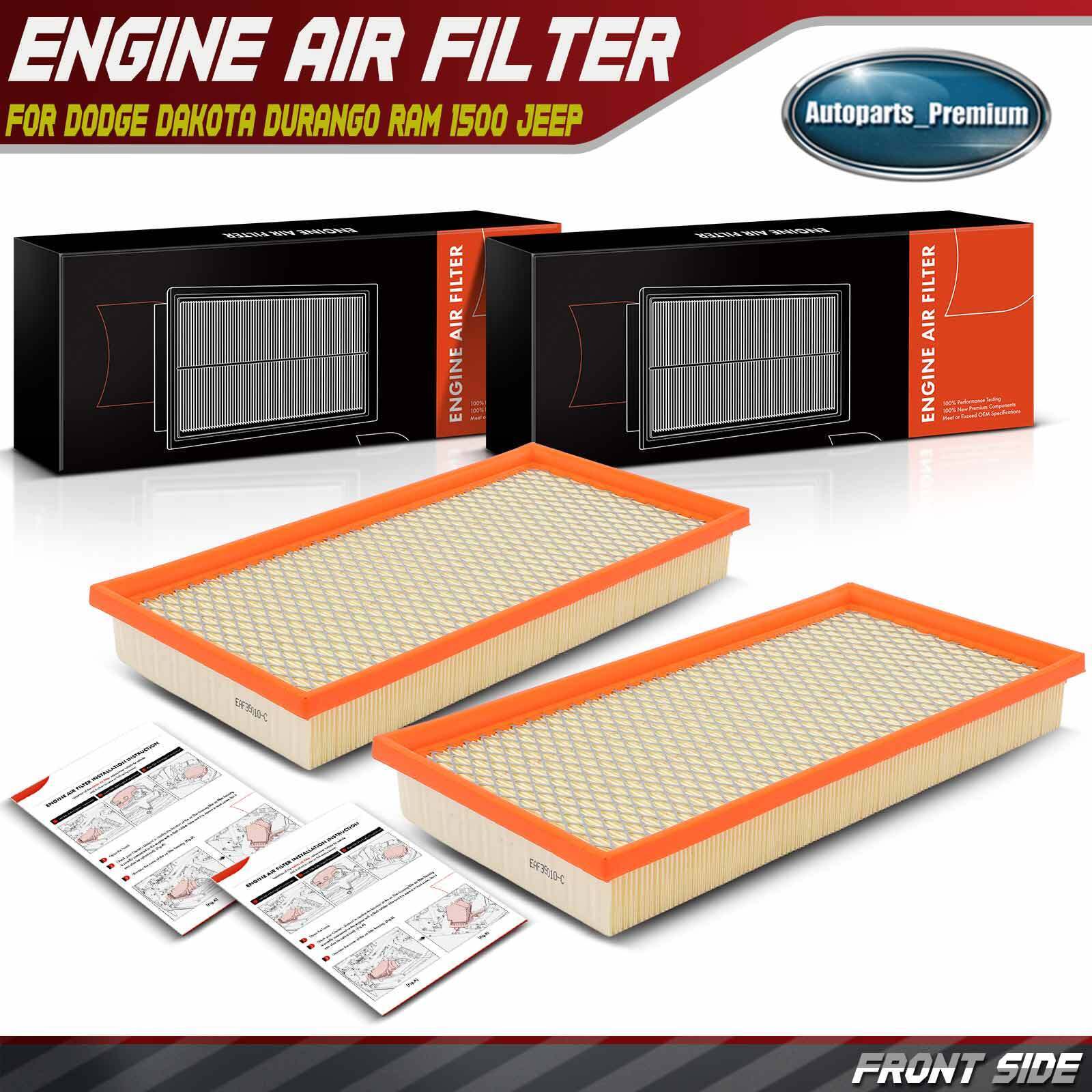 2pcs Engine Air Filter for Dodge Dakota Durango Jeep Cherokee Ram 53004383 6077