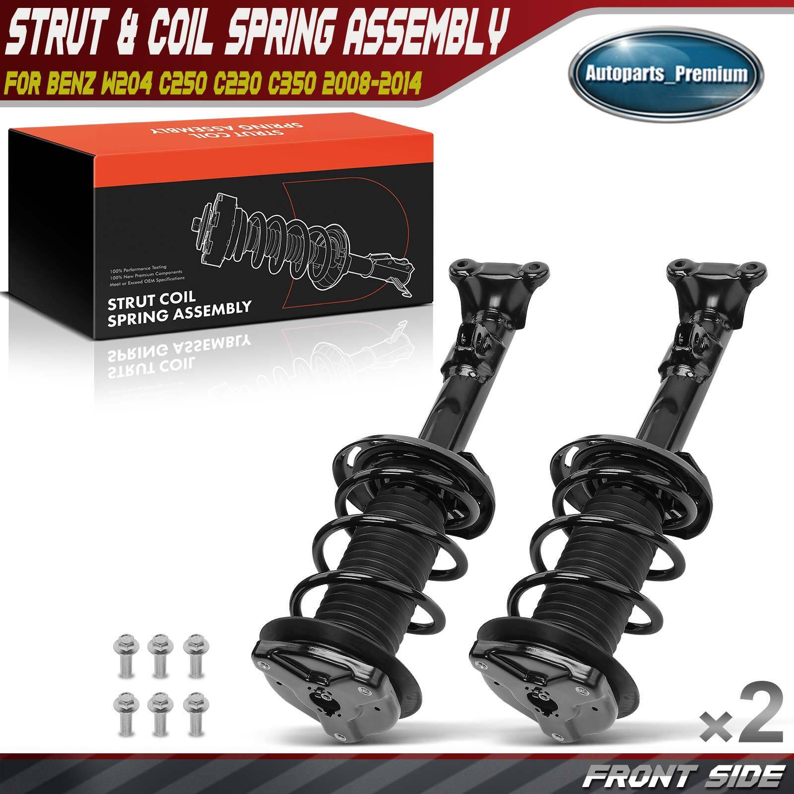 2x Front Complete Strut & Coil Spring Assembly for Mercedes-Benz W204 C250 C230