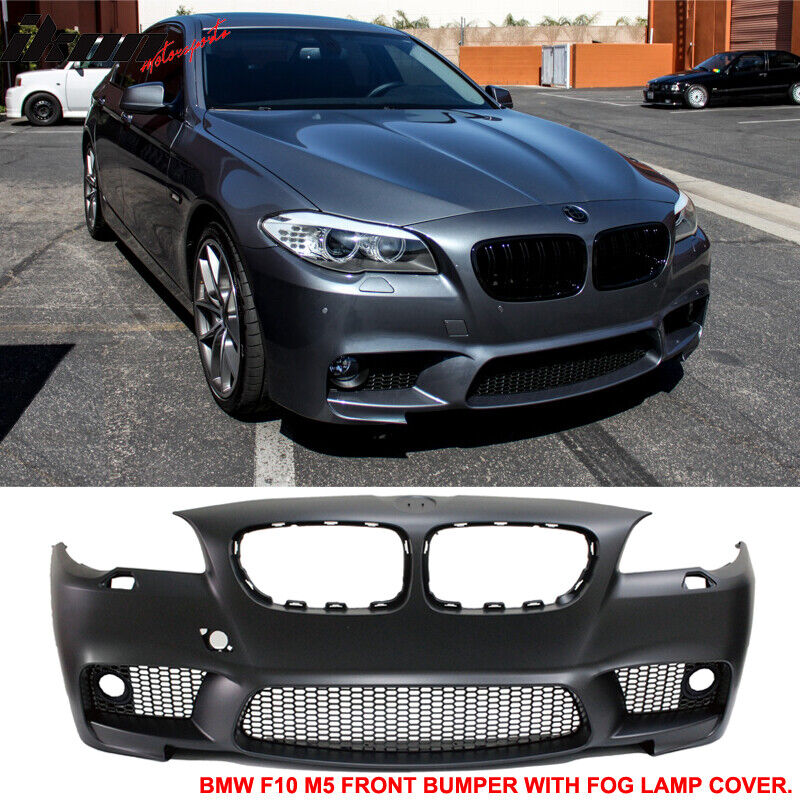 Fits 11-16 5-Series F10 Sedan M5 Style Front Bumper Conversion with Fog Cover PP
