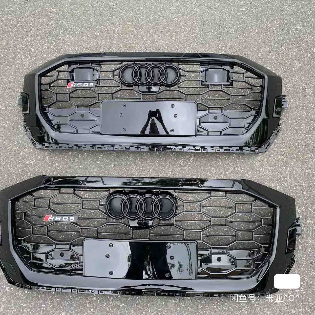 For Audi Q8/SQ8 RSQ8 style Front Honeycomb Bumper Grille Black ACC 2019-2022