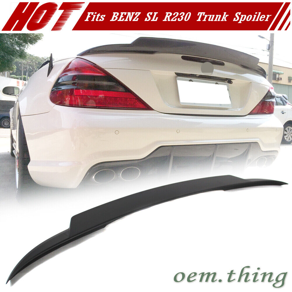 Fit FOR Mercedes BENZ SL R230 Convertible SL500 Trunk Spoiler Painted V Type