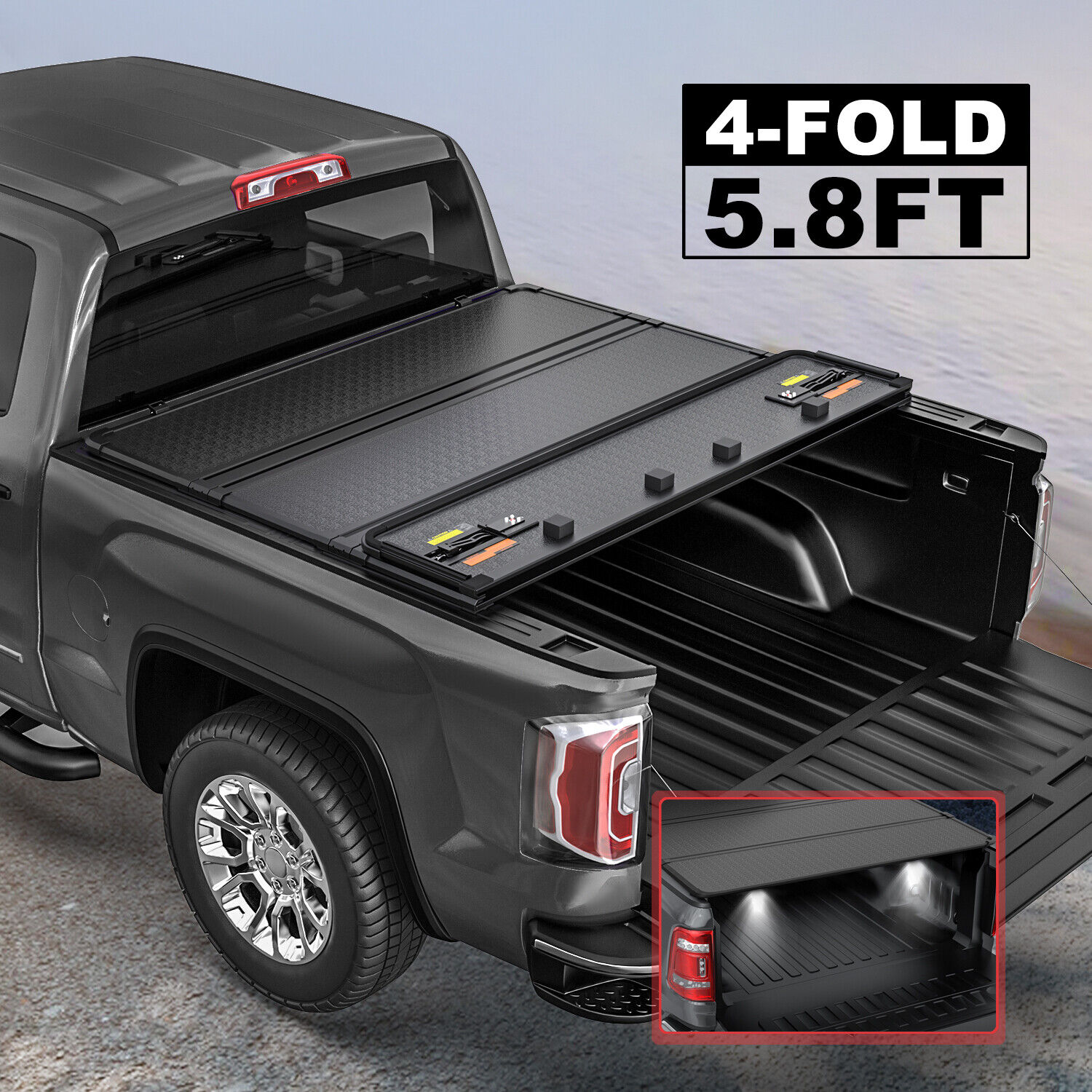 5.8FT Bed Hard Truck Tonneau Cover For 2014-2018 Chevrolet Silverado GMC Sierra