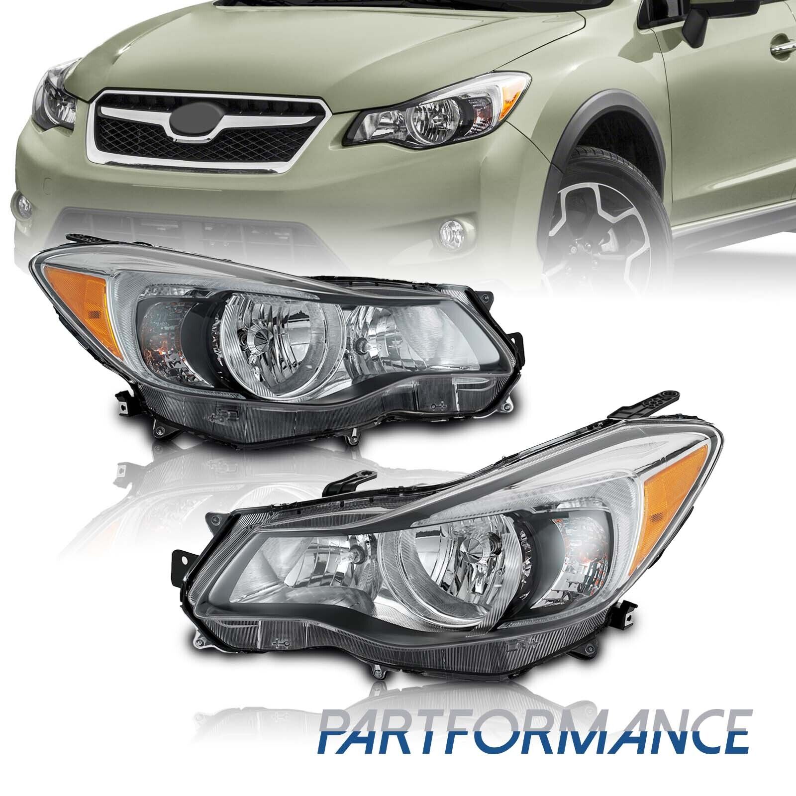 Halogen Headlight Set For 2012-2015 Subaru Impreza 2013-16 Crosstrek Clear Lens