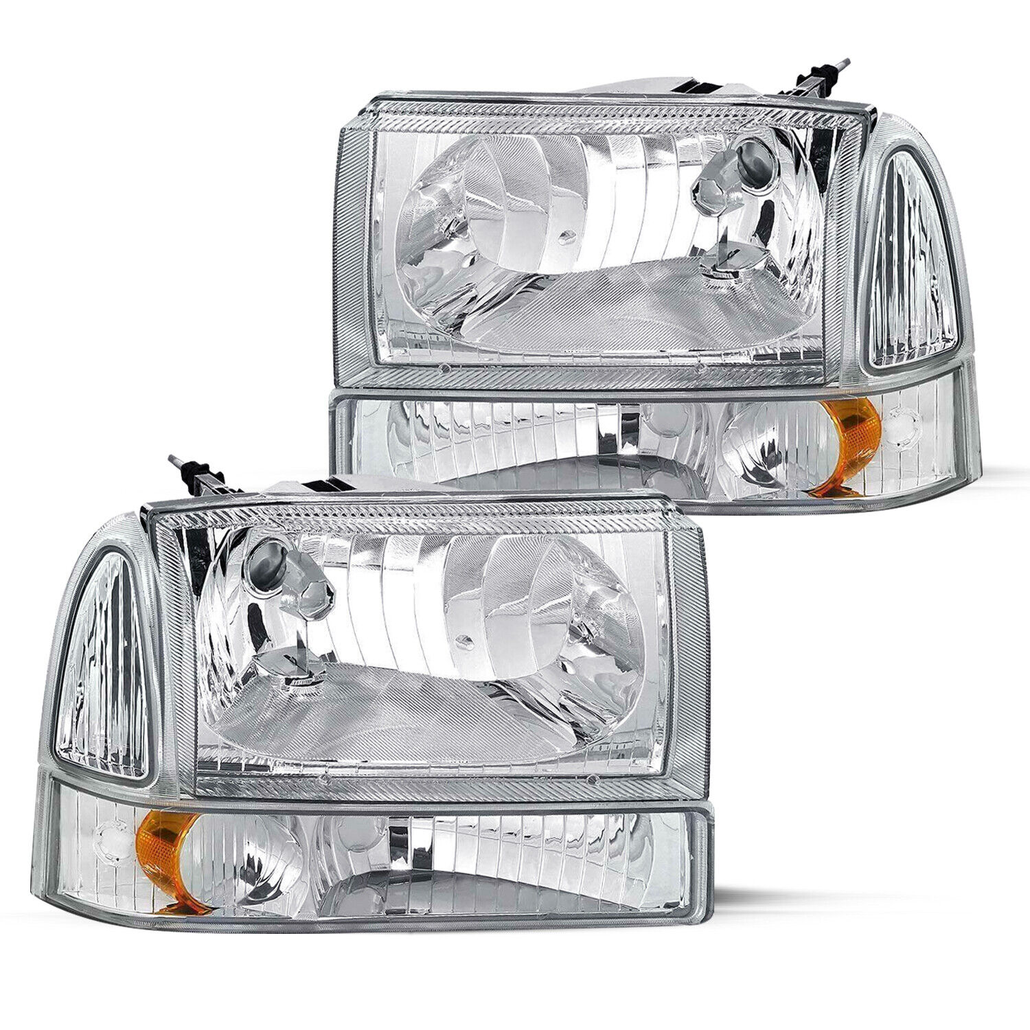 For 1999-2004 Ford Super Duty F250/350/450/550/ 00-04 Excursion Headlight 4PCS