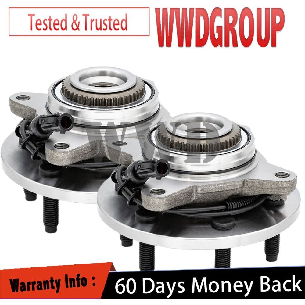 Pair 4WD Front Wheel Hub and Bearings For Ford F-150 Lincoln Mark LT Expedition
