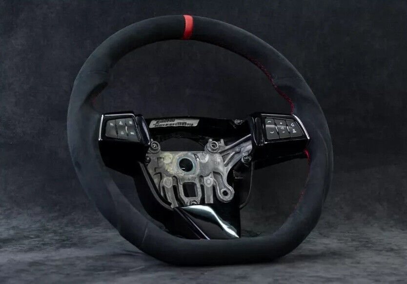 Cadillac CTS-V Custom flat bottom steering wheel Cts 2008–2013 Suede Alcantara