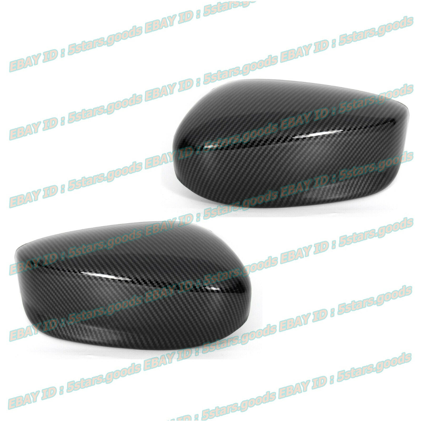 For 2013-2022 Acura ILX Sedan Glossy Black Carbon Fiber Side Mirror Covers Trims
