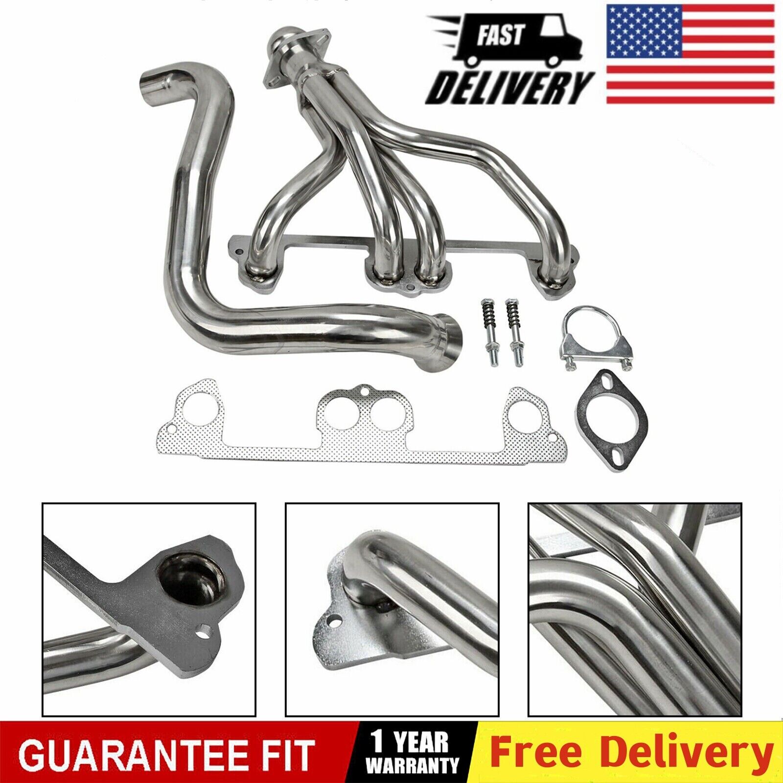Stainless Steel Exhaust Manifold Header for 1997-1999 Jeep Wrangler TJ 2.5L L4